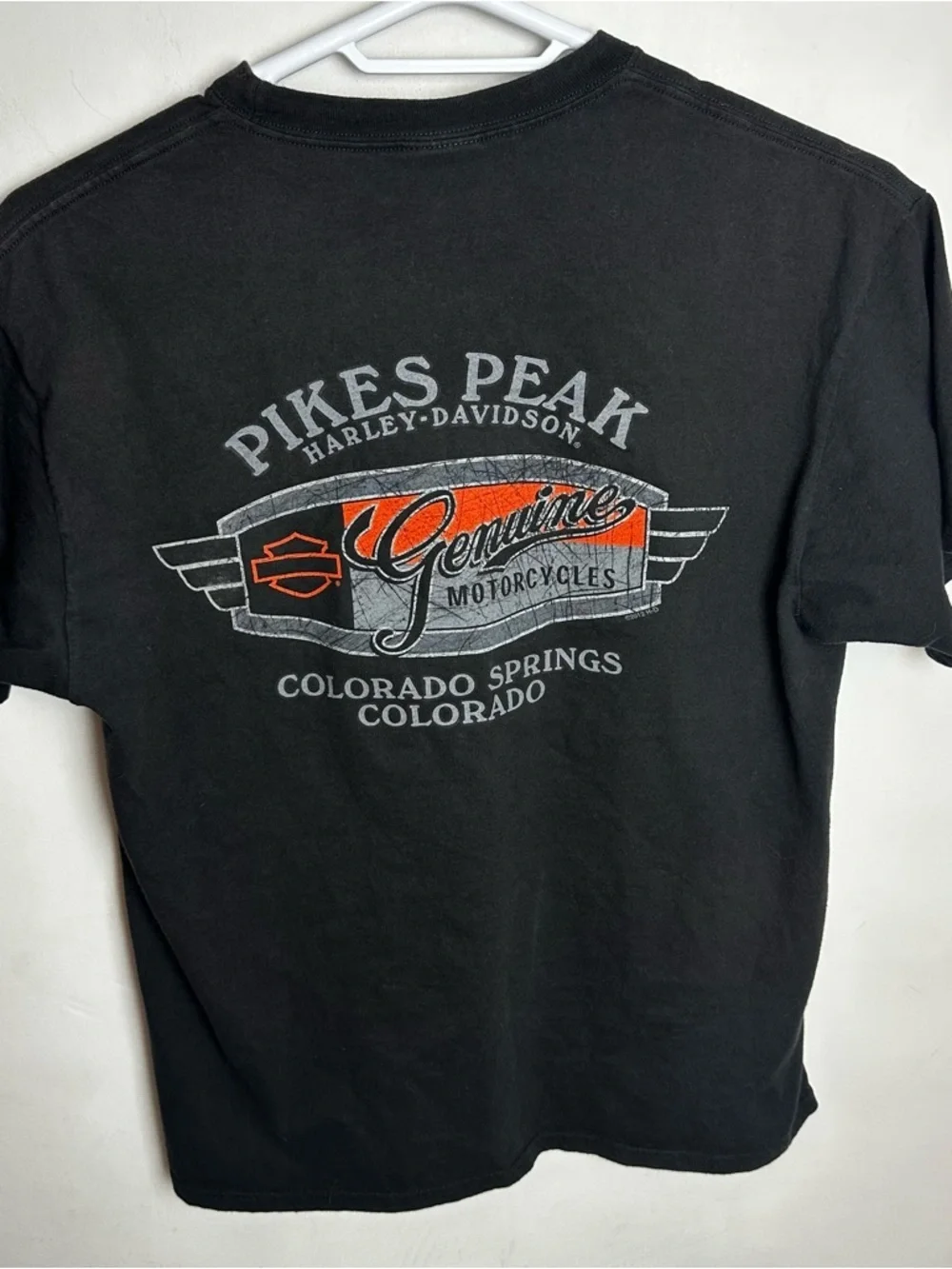 Vintage Harley Davidson Shirt Pike’s Peak Men's Size Large 100% Cotton Pocket